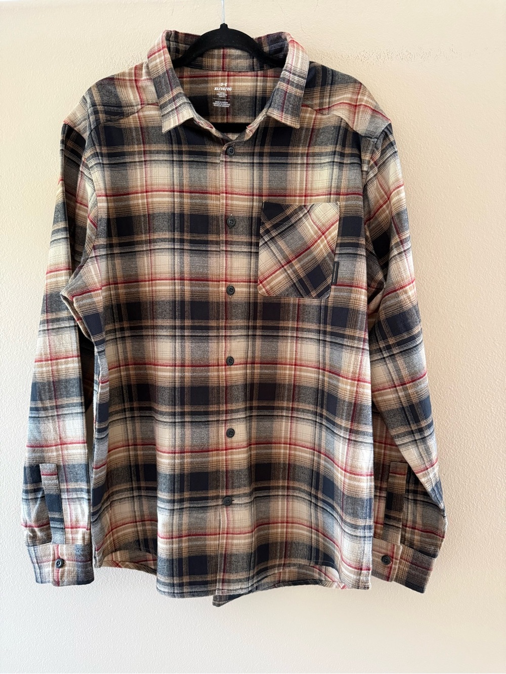 Under Armour Men's Plaid Button-Down Shirt - Black, Tan & Red
